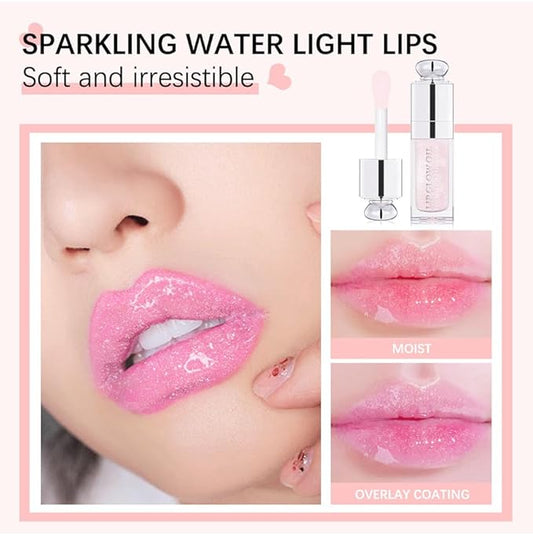Hydrating Lip Glow Oil-Lip care oil- Lip Oil Tinted for Lip Care and Dry Lips-Prevents Dry Cracked-Non-sticky Big Brush Head-Lip Plumping -Lip Oil gloss tinted-008