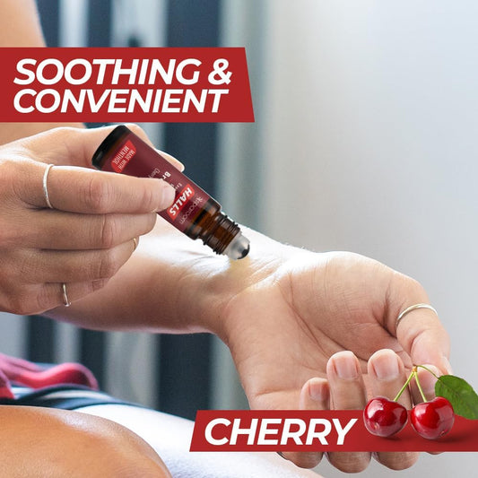 Halls Breathe Essential Oil Roll On Cherry – Menthol-Infused Aromatherapy Blend for Focus and Tension, Travel-Friendly Relaxation Support with Natural Botanical Oils, 10mL Precision Applicator