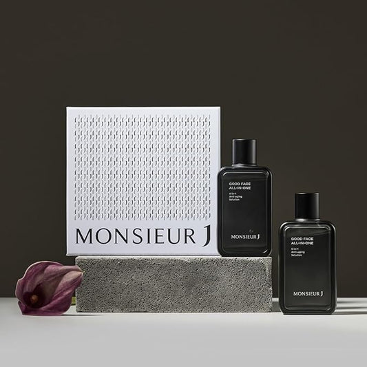 Monsieur J Men's Skin care GOOD FACE All-in-one Set 1+1 140mlx2ea 5 In 1 (Toner+Lotion+Essence+Fluid+Cream),Facial Skincare,Face Moisturizer Lotion,Facial lotion for dry skin,All In One Treatment