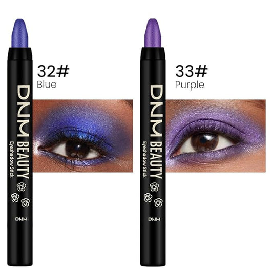 Kaely 2Pcs Cream Eyeshadow Sticks Set for Eyes Waterproof,Blue Shimmer & Purple Shimmer Matte Eye shadow Stick Pencil Pen Bulk sombras en crema para ojos 32+33
