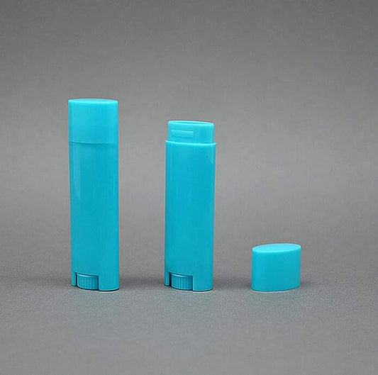 5ml 25Pcs Empty Oval Deodorant Lip balm Tubes Containers Twist-up Refillable Containers for Lipstick,Chapstick,Homemade Lip balm,DIY Deodorants(Sky Blue)