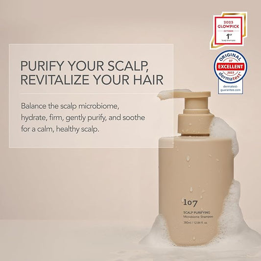 107 Clarifying Shampoo - Purifying Shampoo for Build Up, Dirt, Oil, Itchy, Dry Scalp – Fermented Vinegar & Ginseng for Refreshed & Revitalized Scalp - Paraben, Phthalate and Sulfate Free (16.9 oz)