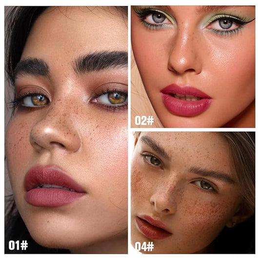 evpct 3Pcs Maroon Mauve Nude Brown Peel Off Lip Stain Tints, Matte Liquid Lipstick Lip Stain Long Lasting Waterproof for Women, Longwear Lipstick Peel Off Highly Pigmented Smudge-proof Easy to Apply