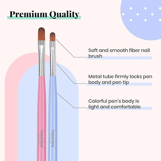 Beetles Gel Nail Brush, 7Pcs Nail Art Brushes, Nail Art Tips Nail Brushes for Nail Art Nail Painting Brush Pen Set for Home and Salon Use Decoration