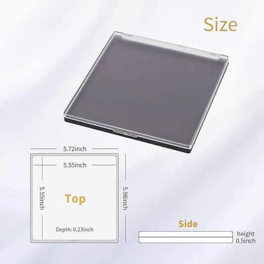 AJLTPA Magnetic Makeup Palette with Frosted Clear Top, Empty Eyeshadow Palettes depots Travel Storage Box with 40Pcs Adhesive Metal Stickers for DIY Cosmetics Powder (Large - 5.72" x 5.98")