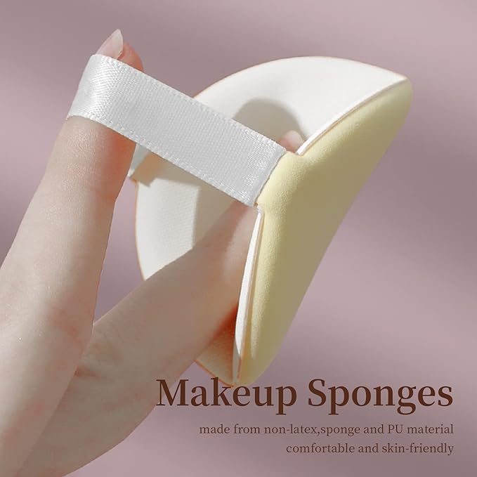 MOHOPE 8Pcs Air Cushion Makeup Puffs for Foundation with Portable Box, No Latex Blending Sponge for Liquid, Cream, Foundation and Powder, Teardrop Powder Puff, Purple