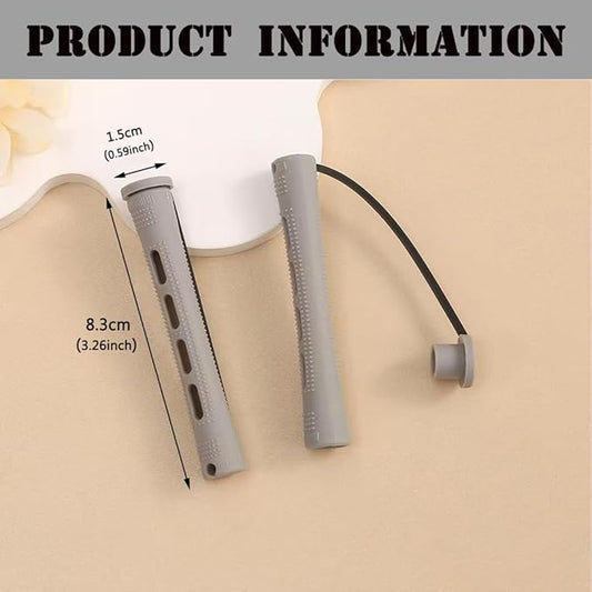 Perm Rods Set for Short Natural Hair 40pcs Gray Plastic Cold Wave Rods Hair Curling Rollers with Steel Pintail Comb Rat Tail DIY Hairdressing Tools(40pcs Gray)