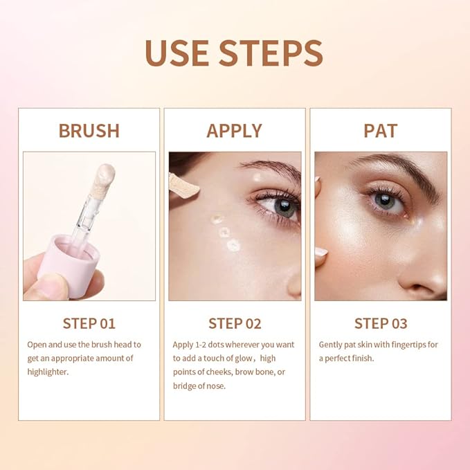 Liquid Contour Stick Makeup Glotion, Waterproof Luminous Lotion, Silky Smooth Glitter Highlighter Makeup Stick, Multi-Use Body Shimmer (#4 Candlelight)