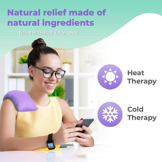 My Heating Pad for a Better Comfort - Moist Microwavable Heating Pads for Joint Pain and Sore Muscles - Microwave Hot Pack Heat Pad for Cramps - Chilled or Heated Pad Therapy Pillow - 2 Packs Purple