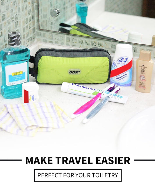 GOX Travel Toiletry Bag,Dopp Kit Case,Ultra-Light Cosmetics Bag Makeup Organizer(Green)