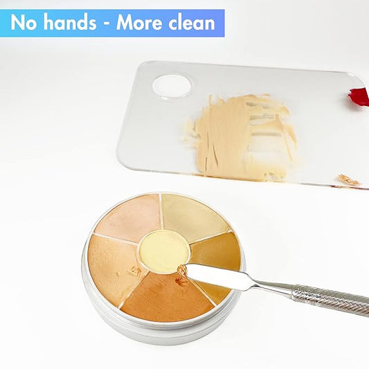 Foundation Spatula, 3pcs Stainless Steel Makeup Spatula Mixing Tool Cosmetic Metal Mixer Tool for Professional Color Nail Art Lab Pigment Blending Stick