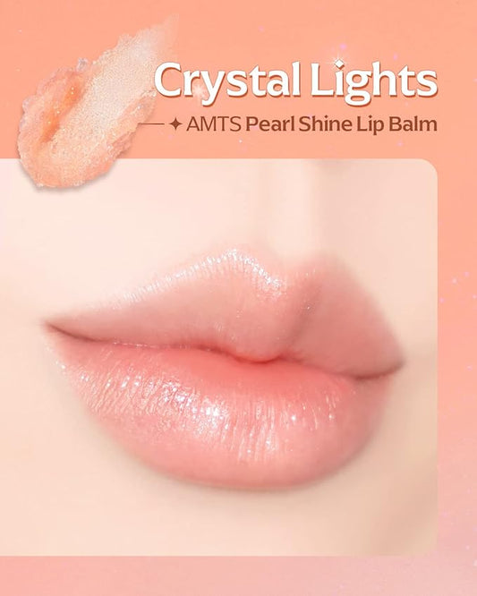 AMTS Tinted Lip Balm - Crystal Lights | Hydrating Glitter Lipstick | Pearl Shimmering Daily Lip Makeup for dry, cracked, chapped lips | korean beauty Moisture Lip Tint