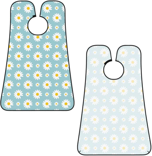 Beard Hair Catcher Bib, Waterproof Non-Stick Grooming Apron for Shaving Trimming, Perfect for Men Dad, Floral Daisy Flowers Purple Shave Bib