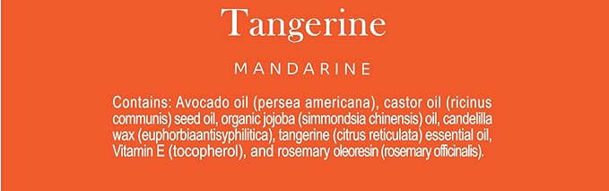 Tangerine Lip Balm, Vegan Lip Balm Set, Beeswax Free, with Avocado Oil, Organic Jojoba Oil, Candelilla Wax, and Vitamin E, Natural Moisturizer For Dry, Chapped, or Cracked Lips, 3 Tube Set
