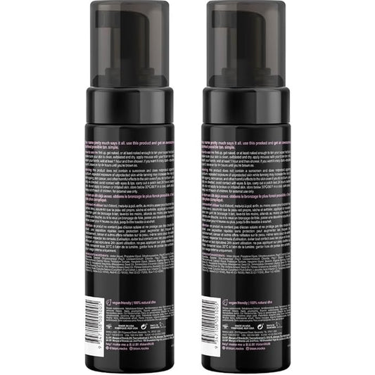 b.tan Ultra Dark Self Tanner Mousse Bundle | I Want The Darkest Tan Possible - Fast, 1 Hour Express Sunless Tanning Foam, Golden Bronzing Glow, Face & Body, No Fake Tan Smell, 6.7 Fl Oz, Pack of 2