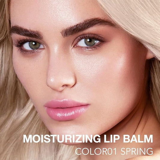 1Pcs Tinted Lip Balm Moisturizing Lipstick – Soft Pale Pink Sheer Hydrating Lip Color for Dry Lips – Nourishing Lip Balm for All Women with a Subtle Natural Scent (S01 Spring)