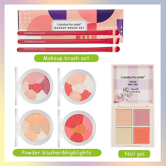 All in One Professional Makeup Kit for Women Girls Holiday Makeup Gift Sets Xmas Essential Bundle Include Eyeshadow Palette Lipstick Blush Concealer Eyeliner Mascara Brush Eyebrow Pencil