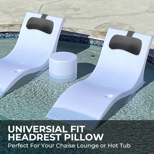Headrest Pillow for Patio Chaise Lounge,Hot Tub Pillow for Headrest, Universal Height Adjustable Chaise Lounge Pillow for Sunbathing Swing Pool Furniture, Grey (Grey)