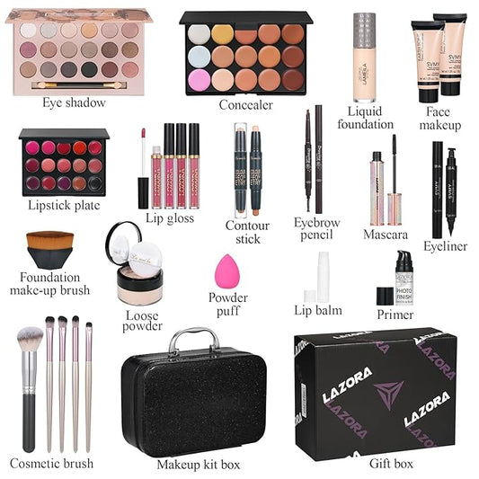 All in One Makeup Kit Makeup Kit for Women Full Kit Makeup Set Multipurpose Bundle Holiday Gift Box Essential Starter Bundle Include Full Makeup Kit for Women (Box3)