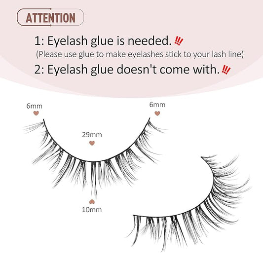 Onlyall Natural Lashes Short Eyelashes Wispy Lashes Natural Look Soft False Eyelashes False Eye Lashes Faux Mink Eyelashes 7 Pairs D2