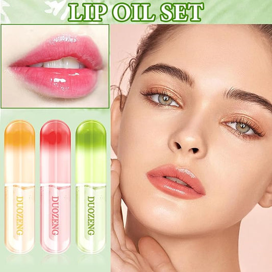 Lip Plumper Set,Lip Plumper Oil Gloss Moisturizing Lip Plumper Lip Care Serum,Hydrating Plump Gloss Reduce Fine Lines,Lip Plumper for Day & Night Use Set C(3Pcs)