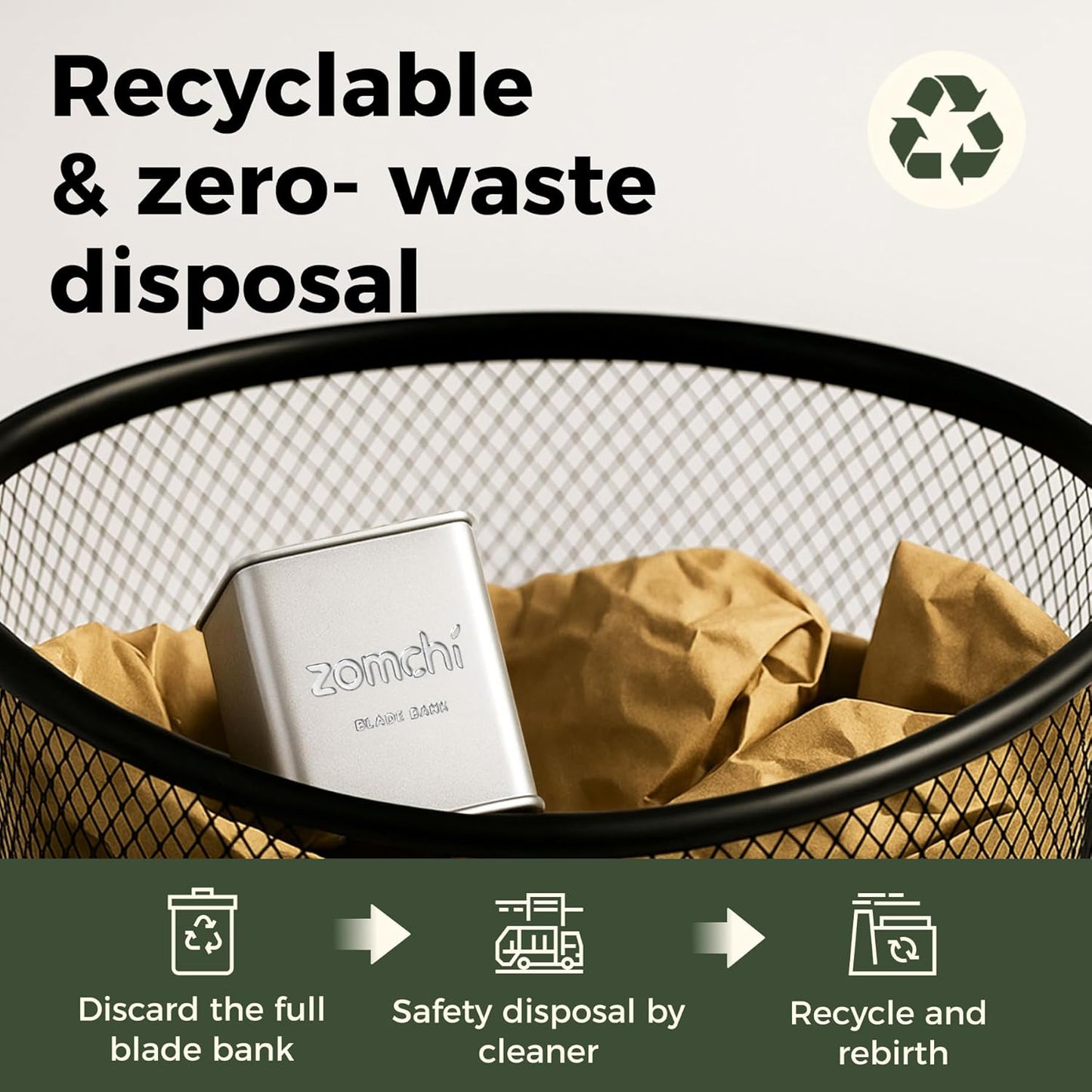 ZOMCHI Blade Disposal Container for Safety Razor Blade Storagement,Razor Blade Disposal Container (Silver)