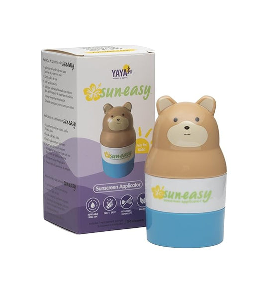 Sun-Easy Sunscreen Applicator, Refillable Roll-On with Sponge for Kids and Babies, Fun, Fast and Mess-Free application, Holds 100 ml, 2-pack