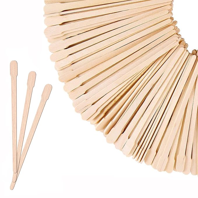 Mibly 800 Pcs Wooden Wax Sticks - Eyebrow, Lip, Nose Small Waxing Applicator Sticks for Hair Removal and Smooth Skin - Spa and Home Usage