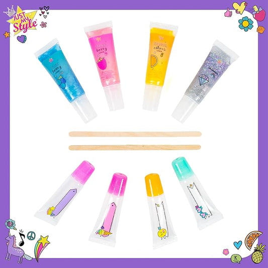 Just My Style Flavor Lab Lip Gloss by Horizon Group USA, DIY 4 Custom Lip Glosses By Mixing Colorful Flavors & Lip Shimmer. Flavors, Shimmer, Lip Gloss Tubes Mixing Stick & Instructions Included