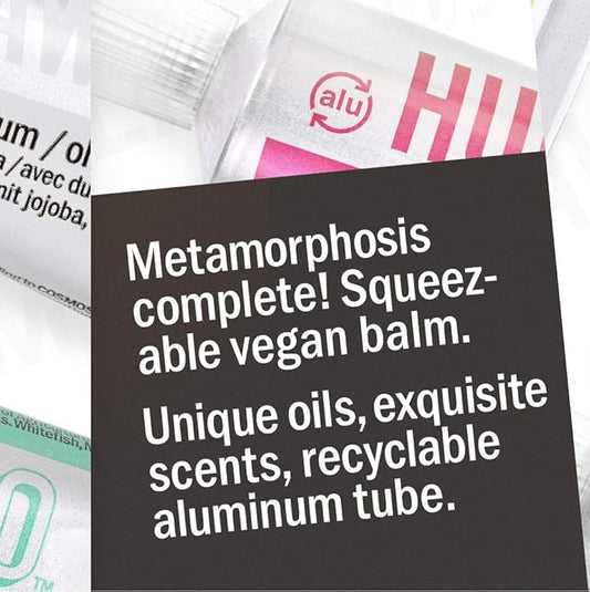 Hurraw! Balmtoo Squeezable Balm, Sandalwood Fir: Thick, ultra-moisturizing. Anywhere application. Body, face, lips, neck, fingers, toes. 1 tube = 7 sticks of lip balm. Natural, Organic. Made in USA