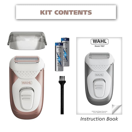 Wahl Smooth Confidence Ladies Waterproof Cordless Battery Shaver for Legs, Bikini Line, and Armpits - Model 7067