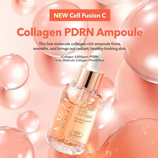 Cell Fusion C Collagen PDRN Ampoule, Salmon DNA PDRN Face Serum for Glow, Collagen, Niacinamide, Hydrating & Firming, Uneven Skin Tone, 1.18 fl.oz. / 35ml