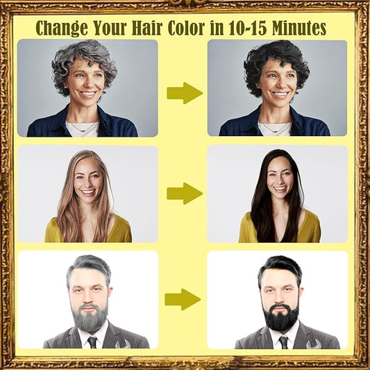 Herbal Burgundy Hair Dye Shampoo - Instant 3-in-1 Gray Coverage for Women & Men, 16.90 Fl OZ (Dark Wine Red)