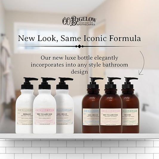 C.O. Bigelow West Village Rose Body Lotion, Iconic Collection Moisturizing Body Lotion with Shea Butter, Borage Oil & Grapeseed Oil, 10.5 Fl Oz