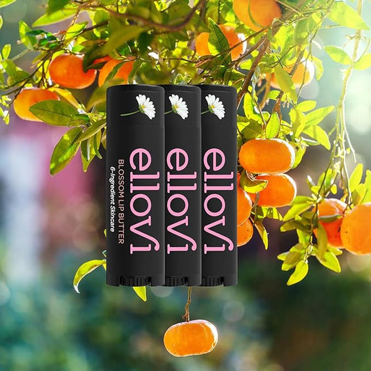 Natural Lip Butter Lip Balm - Blossom - Pure Enough to Eat - Made With Just 6 Vegan Ingredients - Moisturizing Lip Care for All Day Hydration (3-Pack)