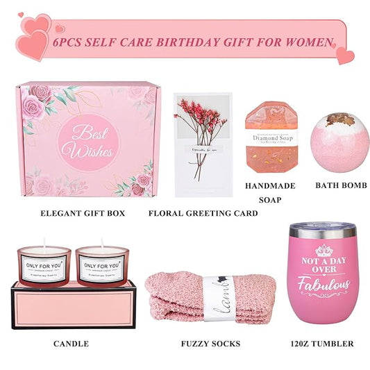 Birthday Gifts for Women - Gift baskets for Women Happy Birthday Gift for Women Friendship Ideas, Spa Self Care Gift for Her Sis Wife Home Bath and Body Works Care Package