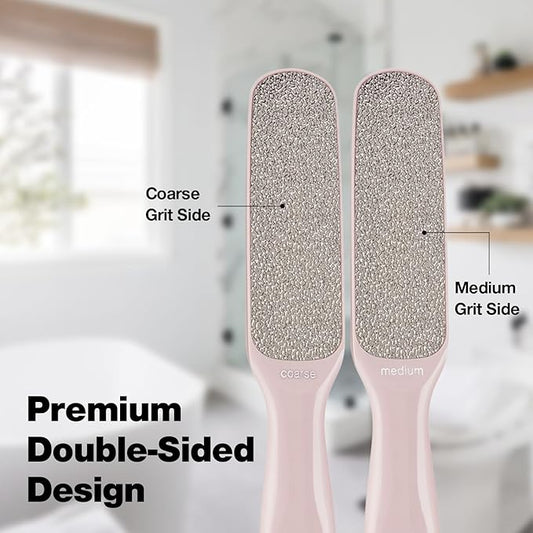 Probelle Double Sided Multidirectional Nickel Foot File Callus Remover - Immediately Reduces calluses and Corns to Powder for Instant Results, Safe Tool (Pink)