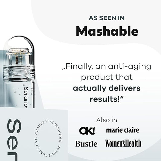 Seranova - Micro Infusion for Skin Care – with Collagen Peptides & Hyaluronic Acid, Face Serum and Stamp 0.05mm - 3 Month Supply