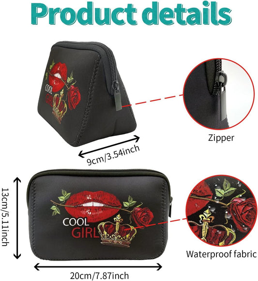 Cosmetic Bag Waterproof Neoprene Zipper Pouch Travel Portable Toiletry Makeup Bags Organizer Case for Women and Girls