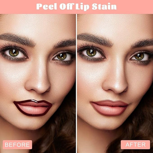 Peel Off Lip Liner Stain - Long Lasting Natural Lip Stain Transfer-proof Lip Liner, Moisturizing Waterproof Lip Gloss Stain, Highly Pigmented Color for All Skin, Ideal Gifts for Women (Mauve)