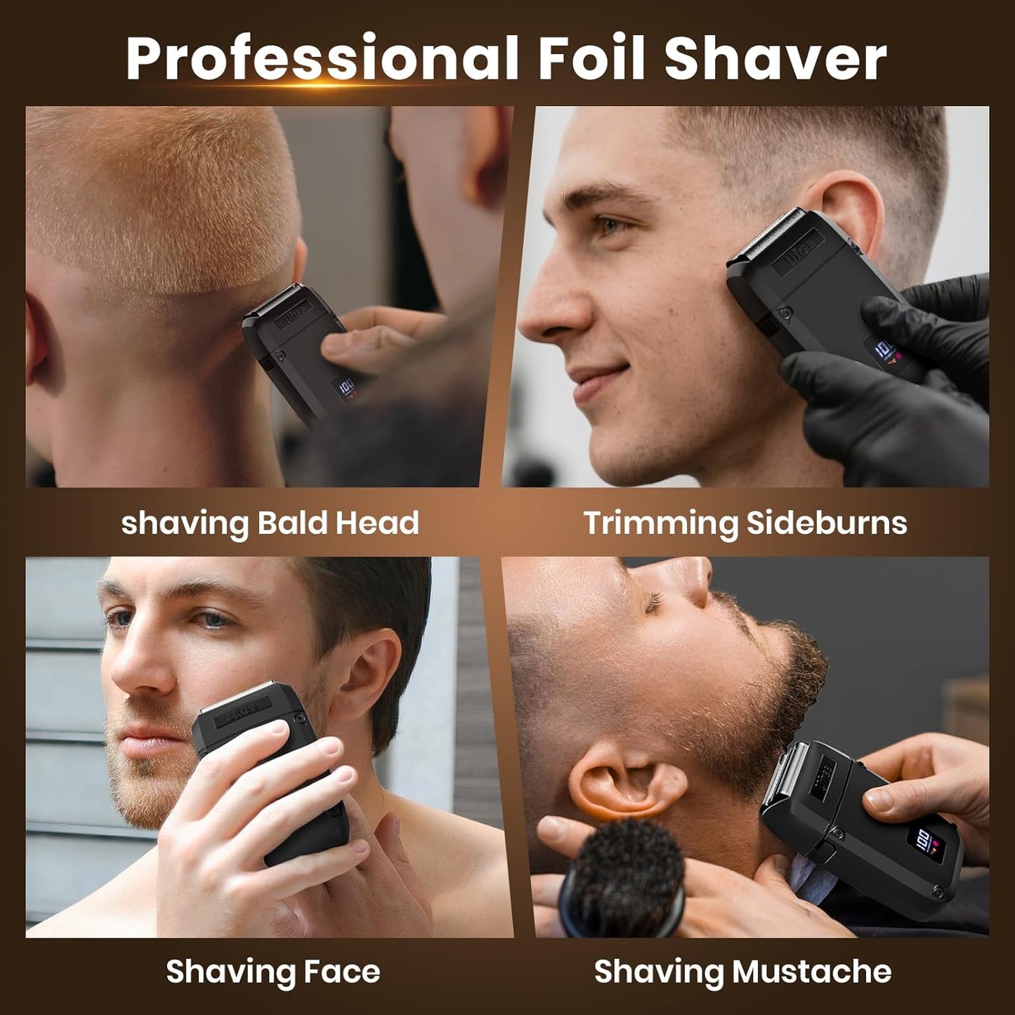 Ufree Beard Trimmer for Men, Foil Shaver Electric Razor, Shavers for Body Face Nose Ear, Cordless Hair Trimmer, Professional Hair Clippers, Mustache Grooming Kit Birthday Gifts for Men