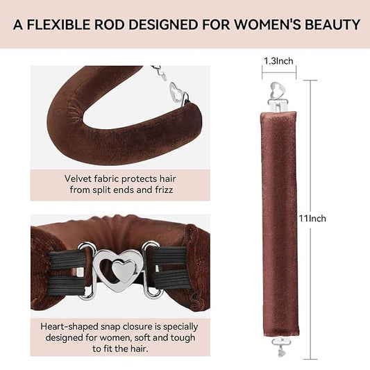 Heatless Curls, Heatless Curls Overnight Hair Care Set - Jumbo Velvet Hair Curlers to Sleep In, Soft Heatless Curling Rods for All Hair Types