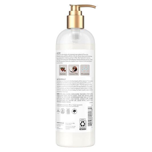 SheaMoisture Daily Hydration Body Lotion with 100% Virgin Coconut Oil, Shea Butter, Coconut Milk and Pro-Ceramides, Quickly Nourish & Soften Skin, 24H Moisturizing 16 oz