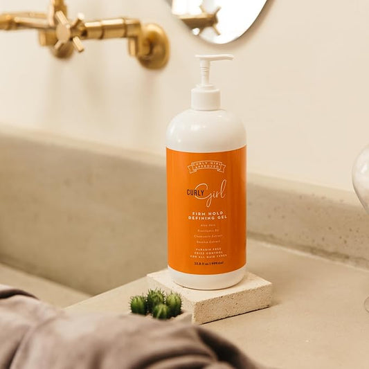 Curly Girl Firm Hold Defining Gel For Curls, Strong Hold Frizz Control Curly Hair Gel, Paraben Free, Aloe Vera, Water Soluble