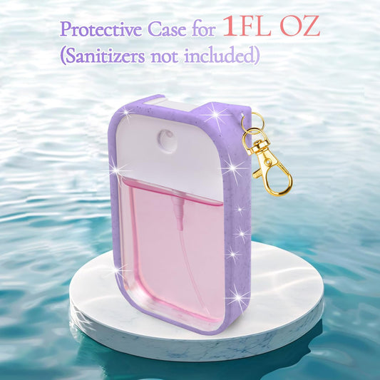 VANEST Silicone Case Compatible with Touchland Hand Sanitizer Spray, Protective Case with Keychain for Spray 1 fl oz