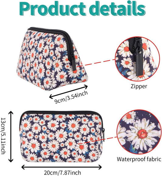 Cosmetic Bag Waterproof Neoprene Zipper Pouch Travel Portable Toiletry Makeup Bags Organizer Case for Women and Girls