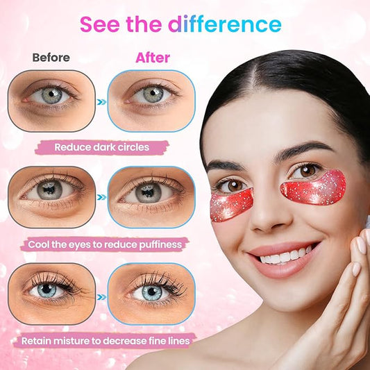 Eye Masks (36 Pairs) - Under Eye Patches for Relieves Dark Circles, Fine Lines and Puffiness, Revitalizing Eye Gel Pads - Ideal for Daily Skin Care & Gift Choice