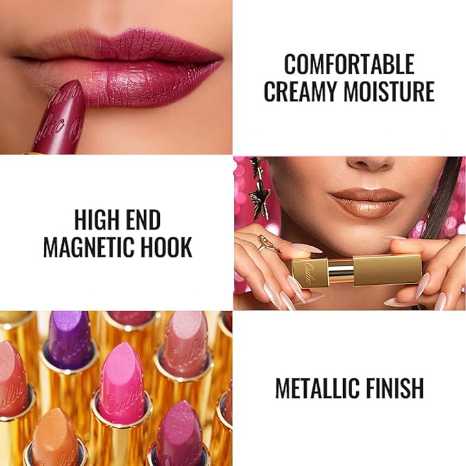 Oulac Lipstick & Lipliner Set 3PCS High Impact Lipcolor with Moisturizing Formula, Vegan Beauty, Full-Coverage Lip Color, Gift Lipstick for Women, LL01+07+13