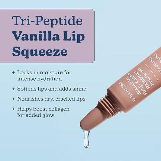Blume Tri-Peptide Vanilla Lip Balm - Superbalm Lip Moisturizer with Shea Butter and Squalane to Deeply Hydrate & Heal Dry, Cracked Lips - Cruelty Free & Vegan Lip Plumper (0.4 Fl Oz)