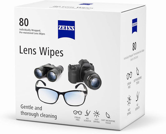 ZEISS Pre-Moistened Lens Cleaning Wipes, 80 Count